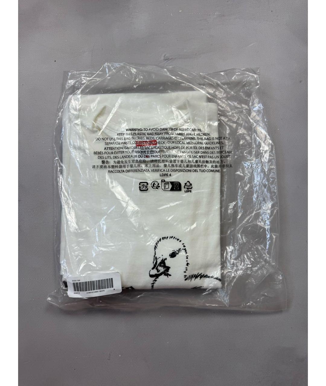 SUPREME Белая хлопковая футболка, фото 2