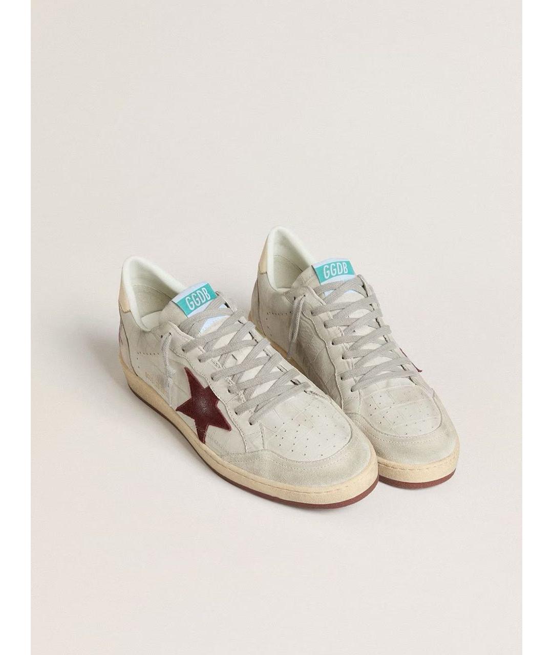 GOLDEN GOOSE DELUXE BRAND Бежевые кожаные низкие кроссовки / кеды, фото 2