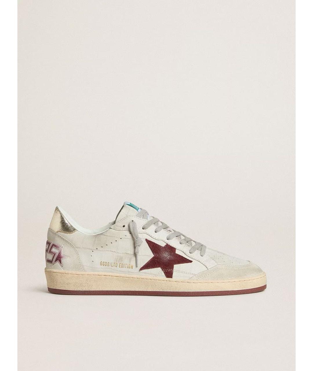 GOLDEN GOOSE DELUXE BRAND Бежевые кожаные низкие кроссовки / кеды, фото 4