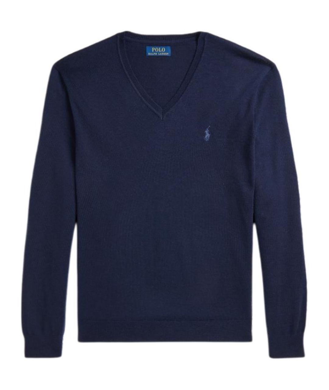 POLO RALPH LAUREN Синий шерстяной джемпер / свитер, фото 1