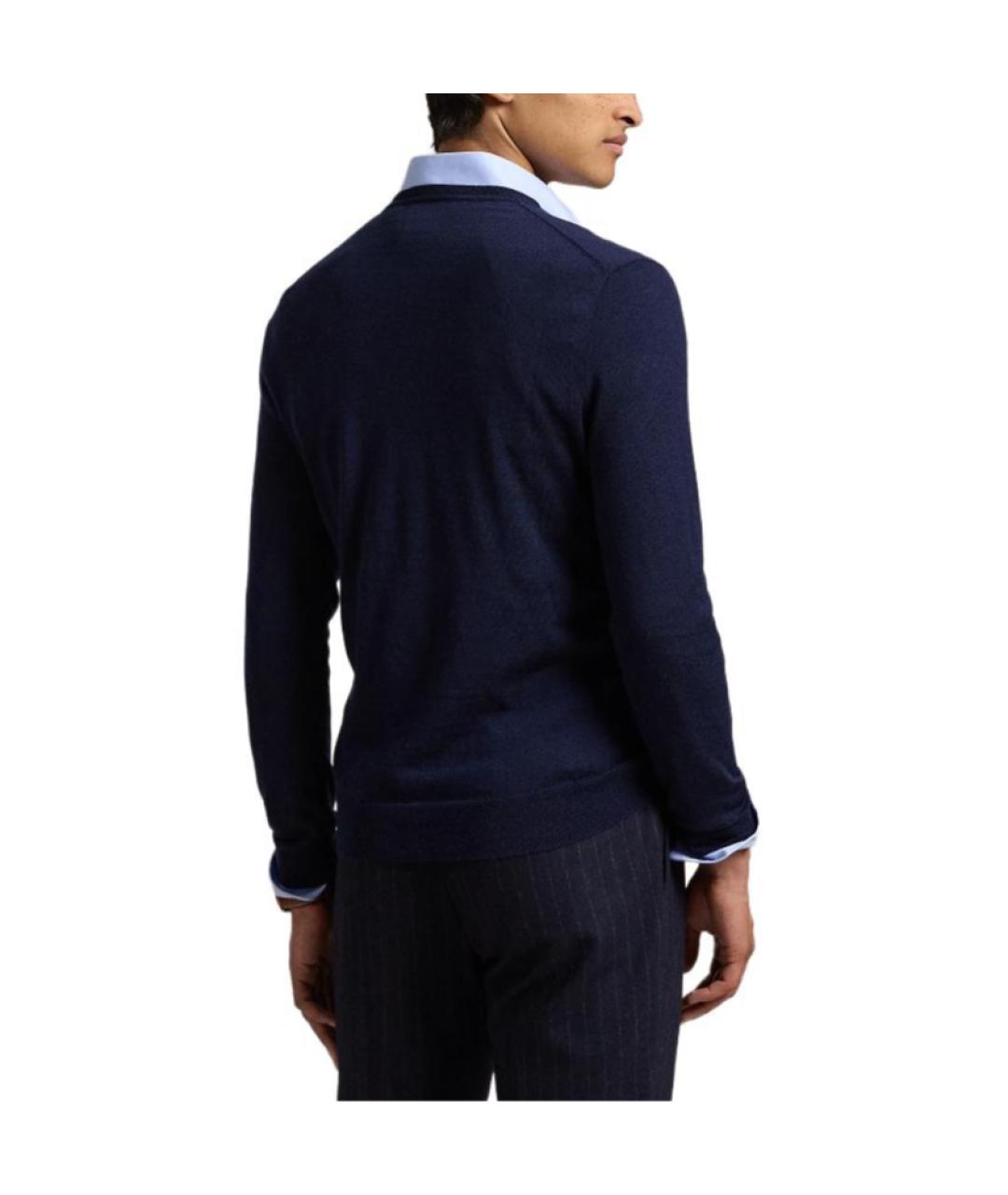 POLO RALPH LAUREN Синий шерстяной джемпер / свитер, фото 4