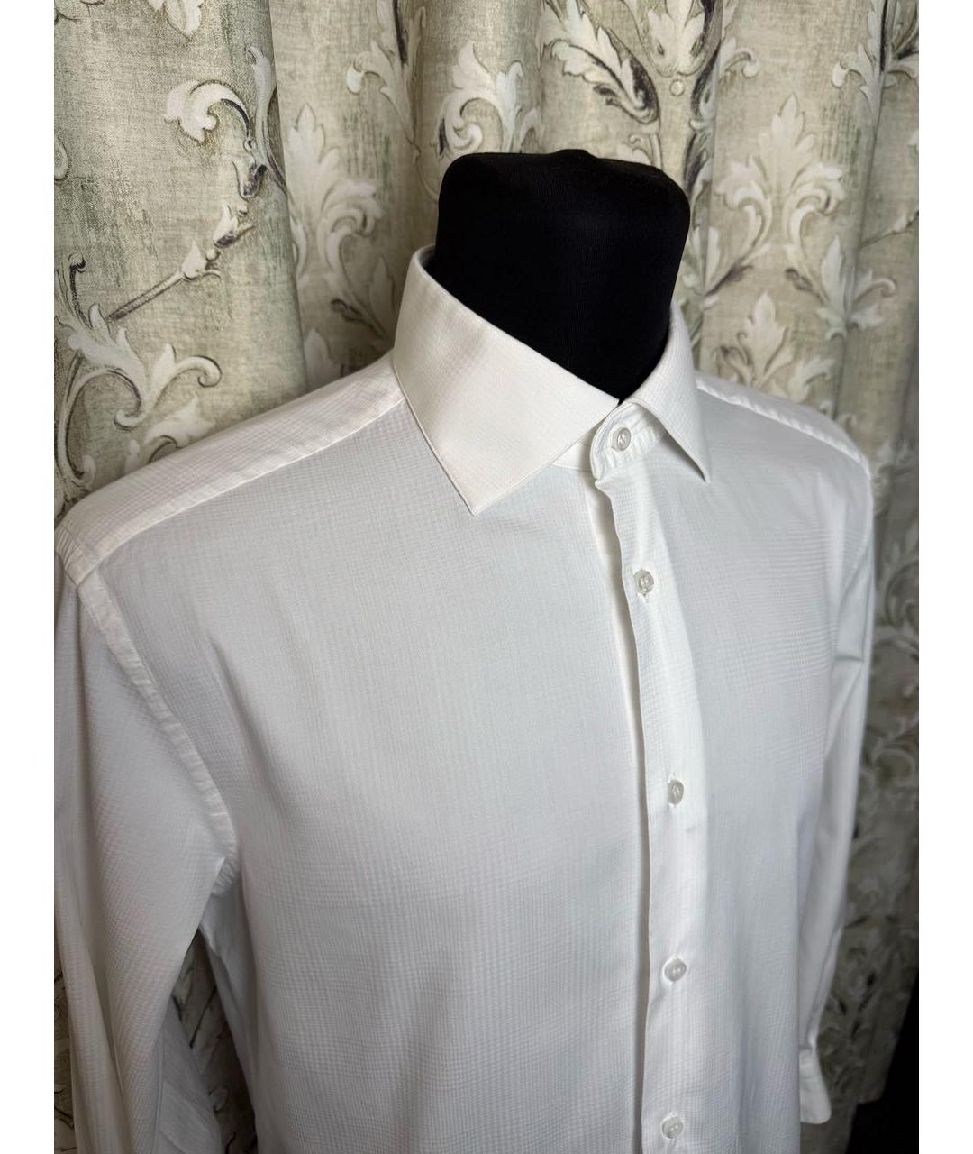 BRIONI Белая хлопковая классическая рубашка, фото 4