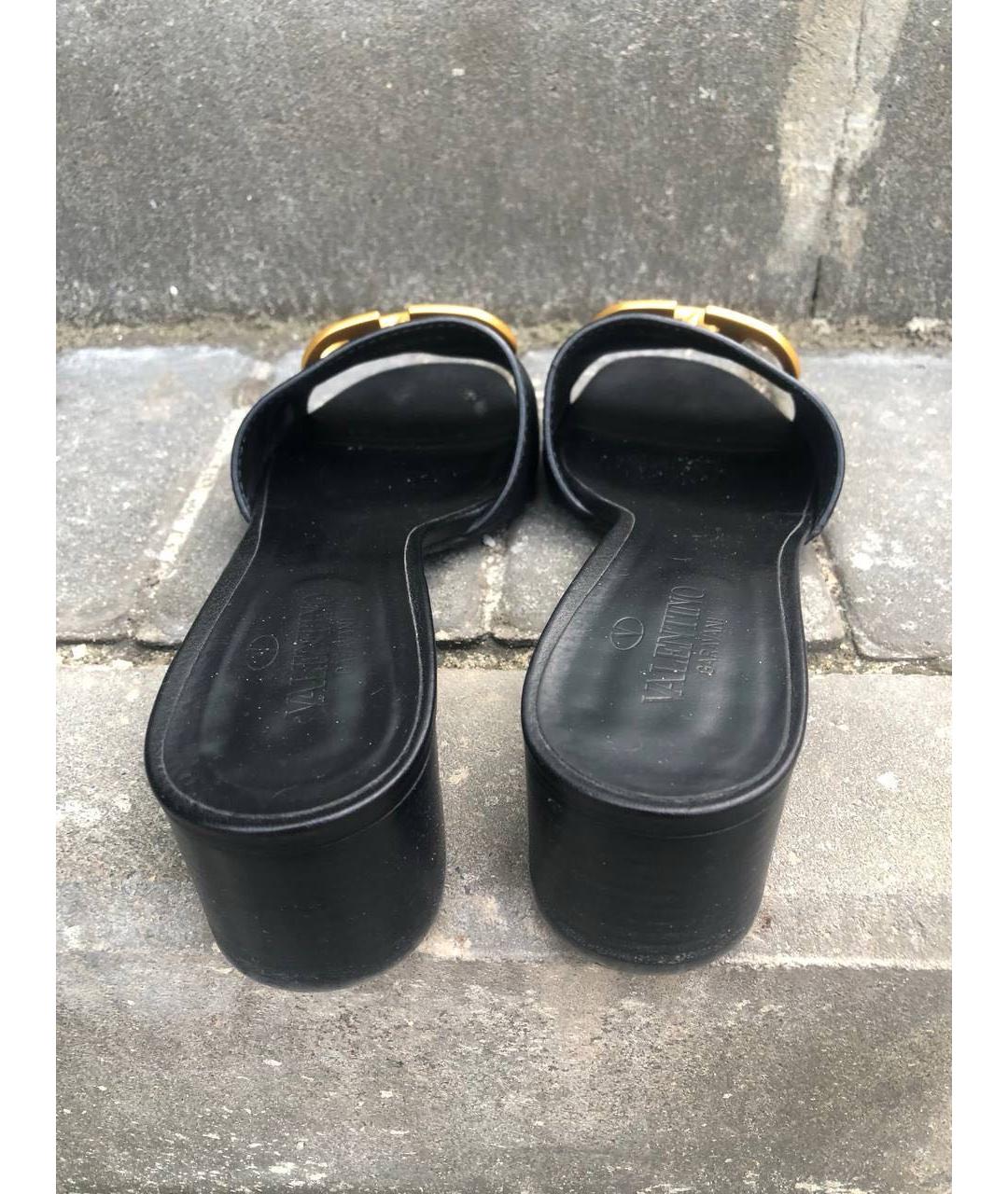 VALENTINO Черные кожаные мюли, фото 5