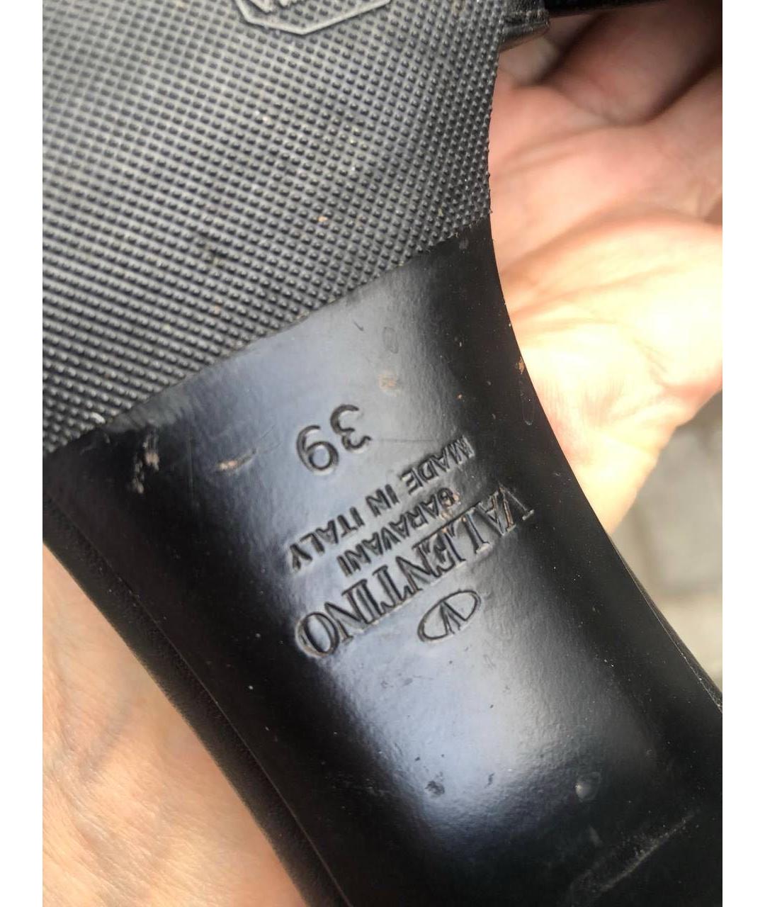 VALENTINO Черные кожаные мюли, фото 8