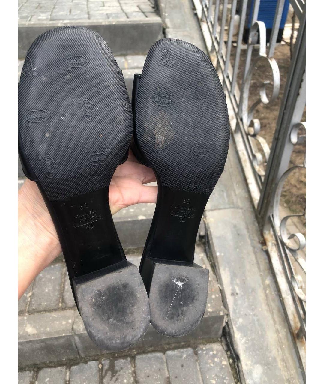 VALENTINO Черные кожаные мюли, фото 7