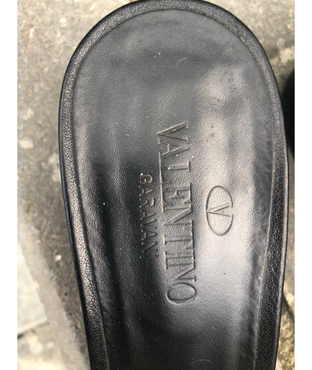 VALENTINO Черные кожаные мюли, фото 4