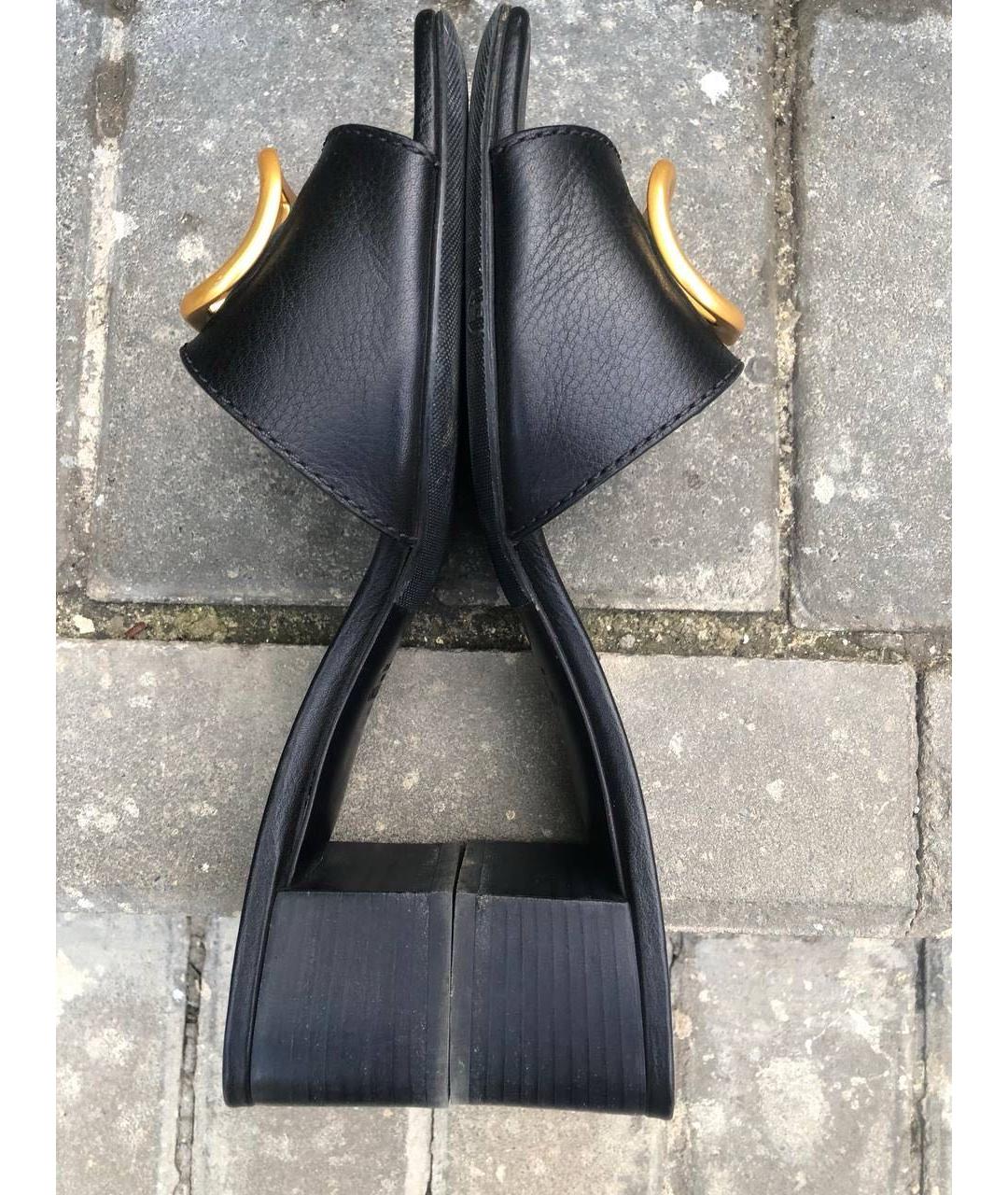 VALENTINO Черные кожаные мюли, фото 6