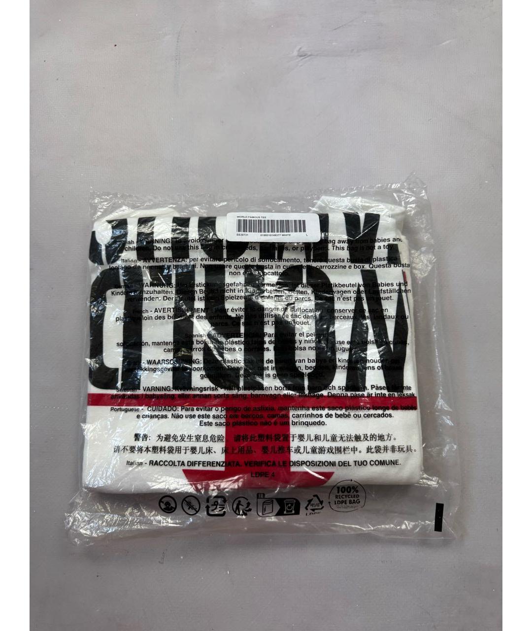 SUPREME Белая хлопковая футболка, фото 4