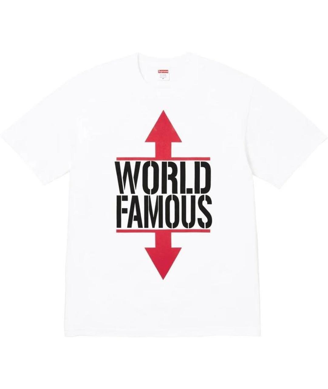 SUPREME Белая хлопковая футболка, фото 1