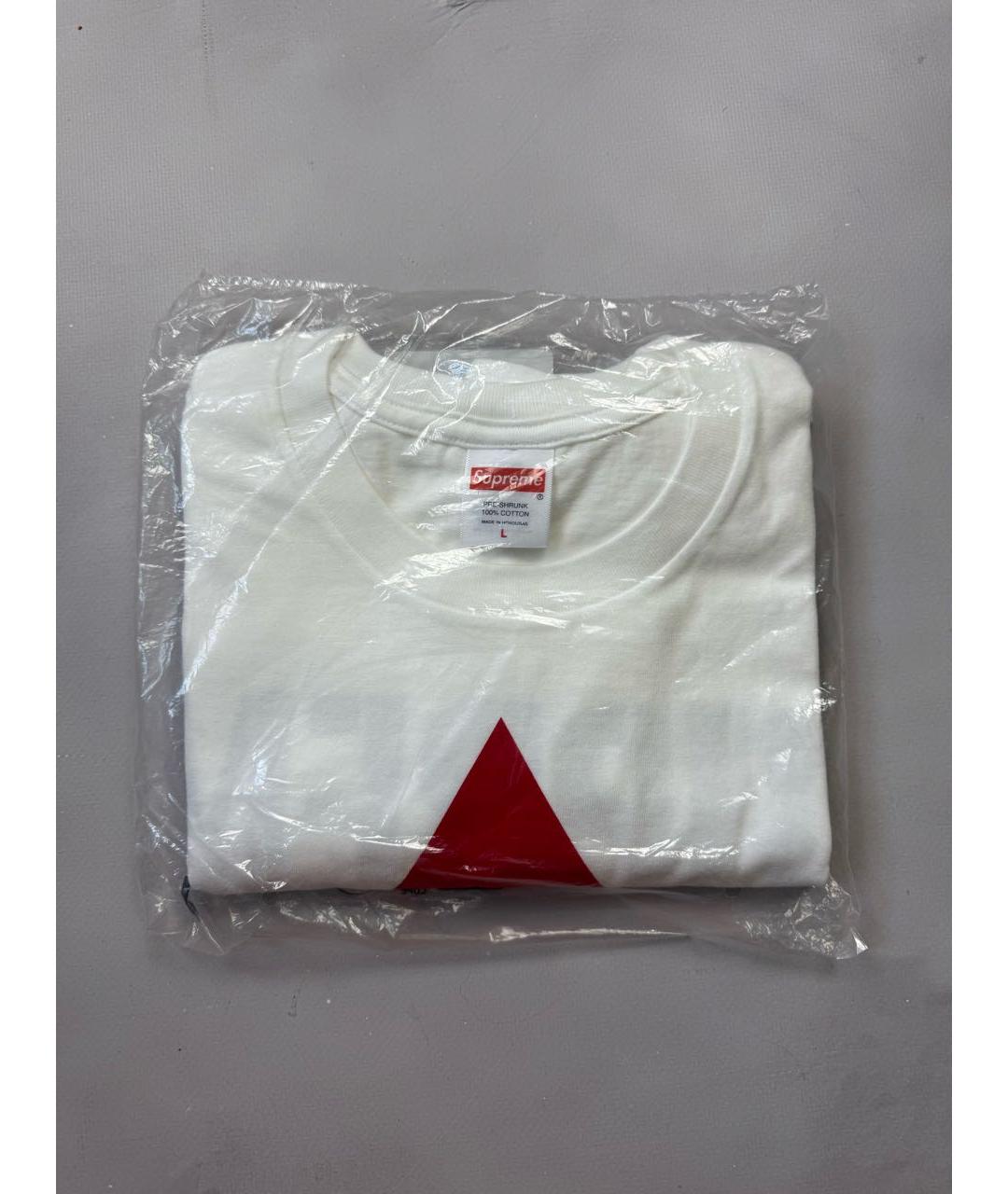 SUPREME Белая хлопковая футболка, фото 3