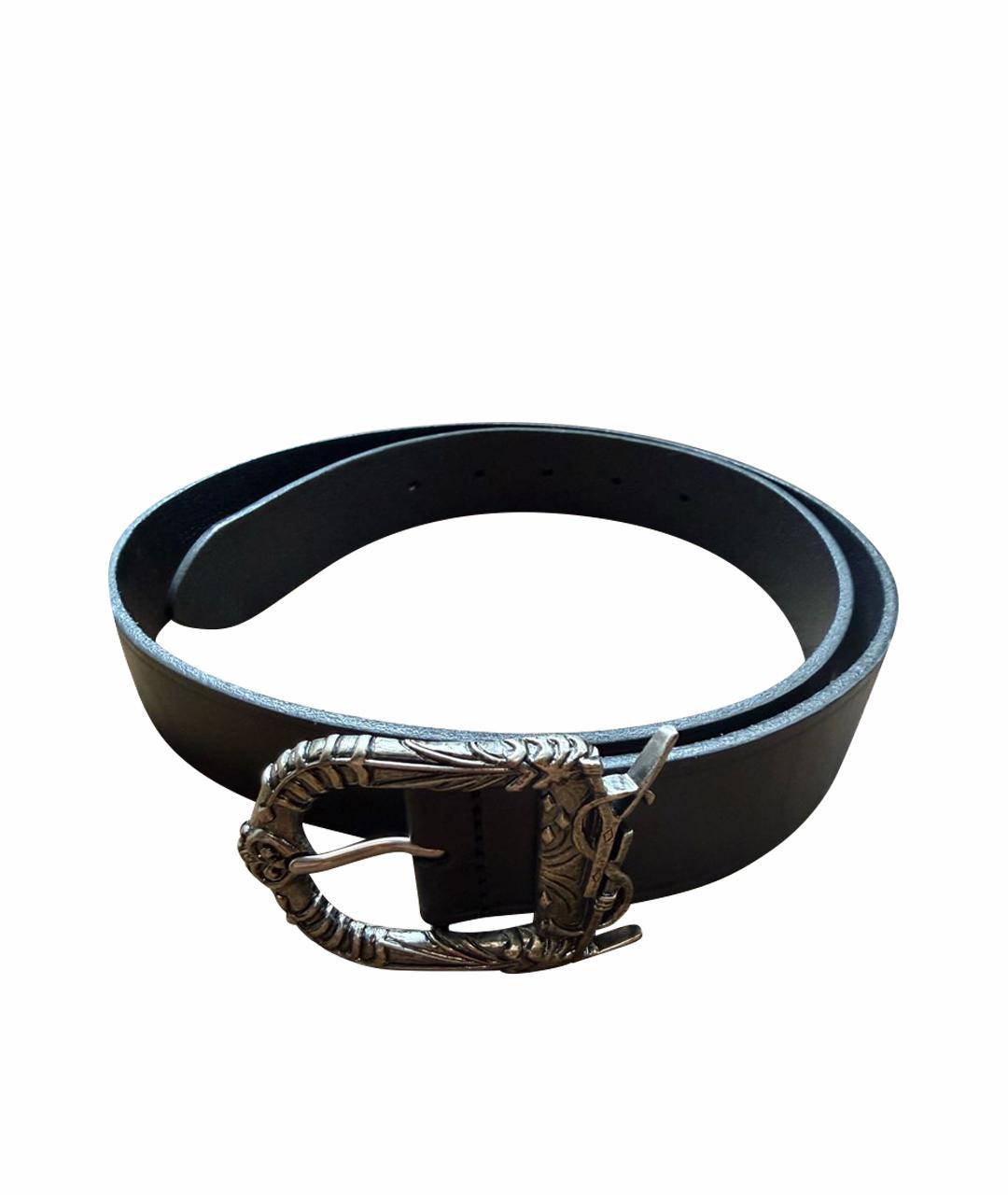 SAINT LAURENT Черный кожаный ремень, фото 1