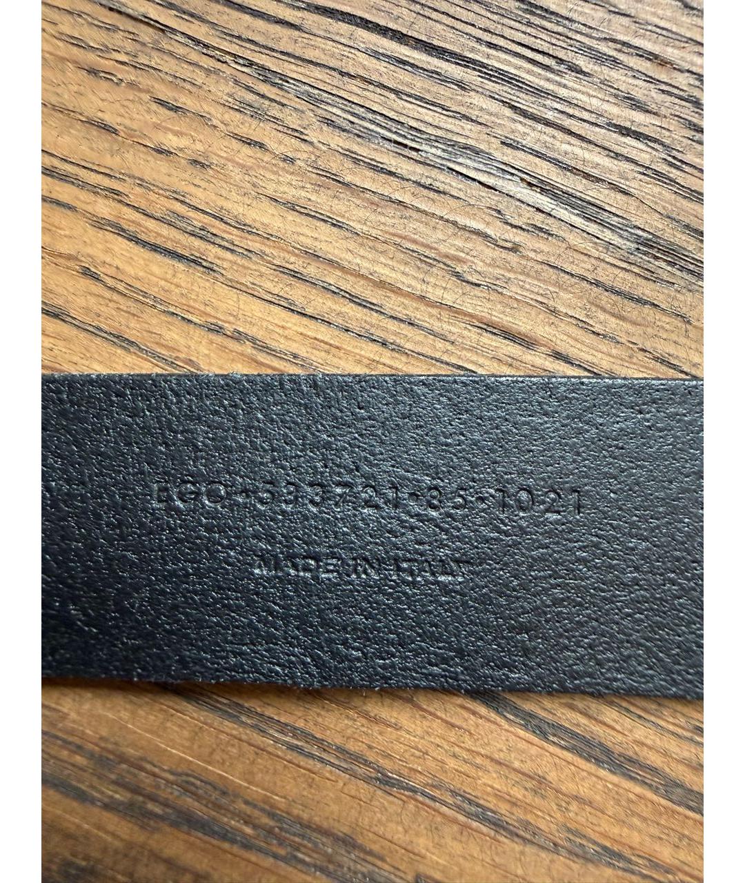 SAINT LAURENT Черный кожаный ремень, фото 4