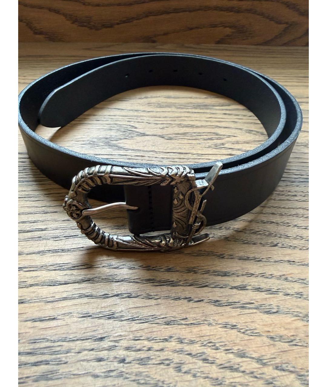 SAINT LAURENT Черный кожаный ремень, фото 2