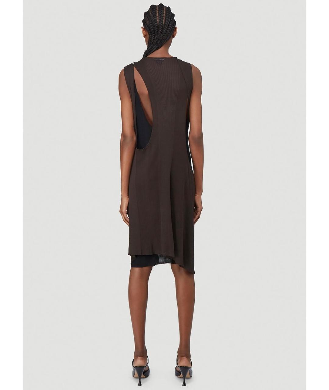 BOTTEGA VENETA Мульти хлопковое коктейльное платье, фото 4