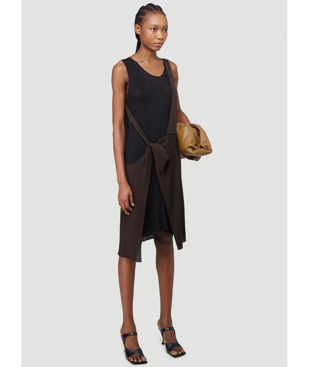 BOTTEGA VENETA Мульти хлопковое коктейльное платье, фото 3