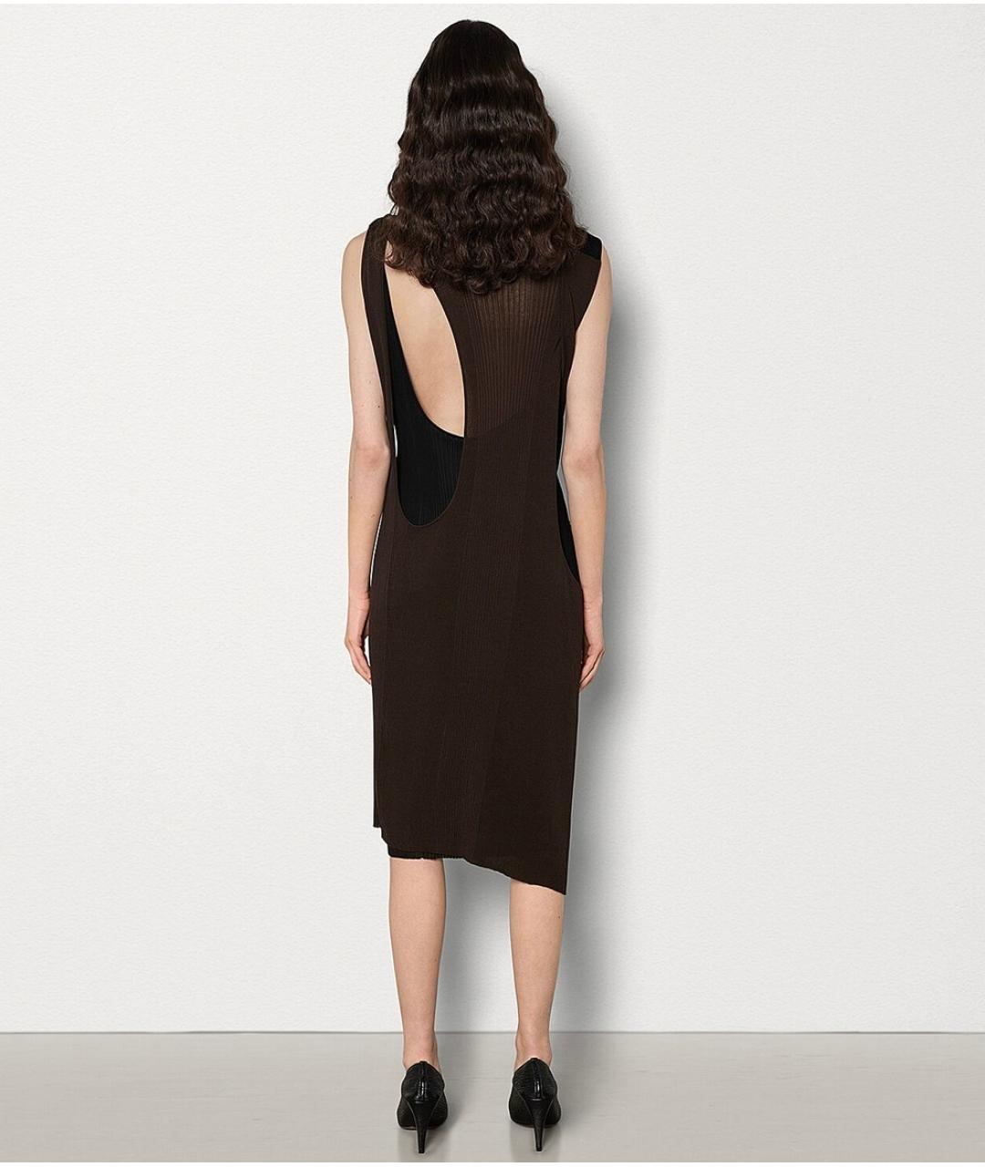 BOTTEGA VENETA Мульти хлопковое коктейльное платье, фото 6