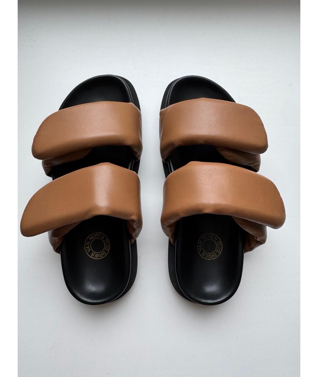 DRIES VAN NOTEN Бежевые кожаные босоножки, фото 3