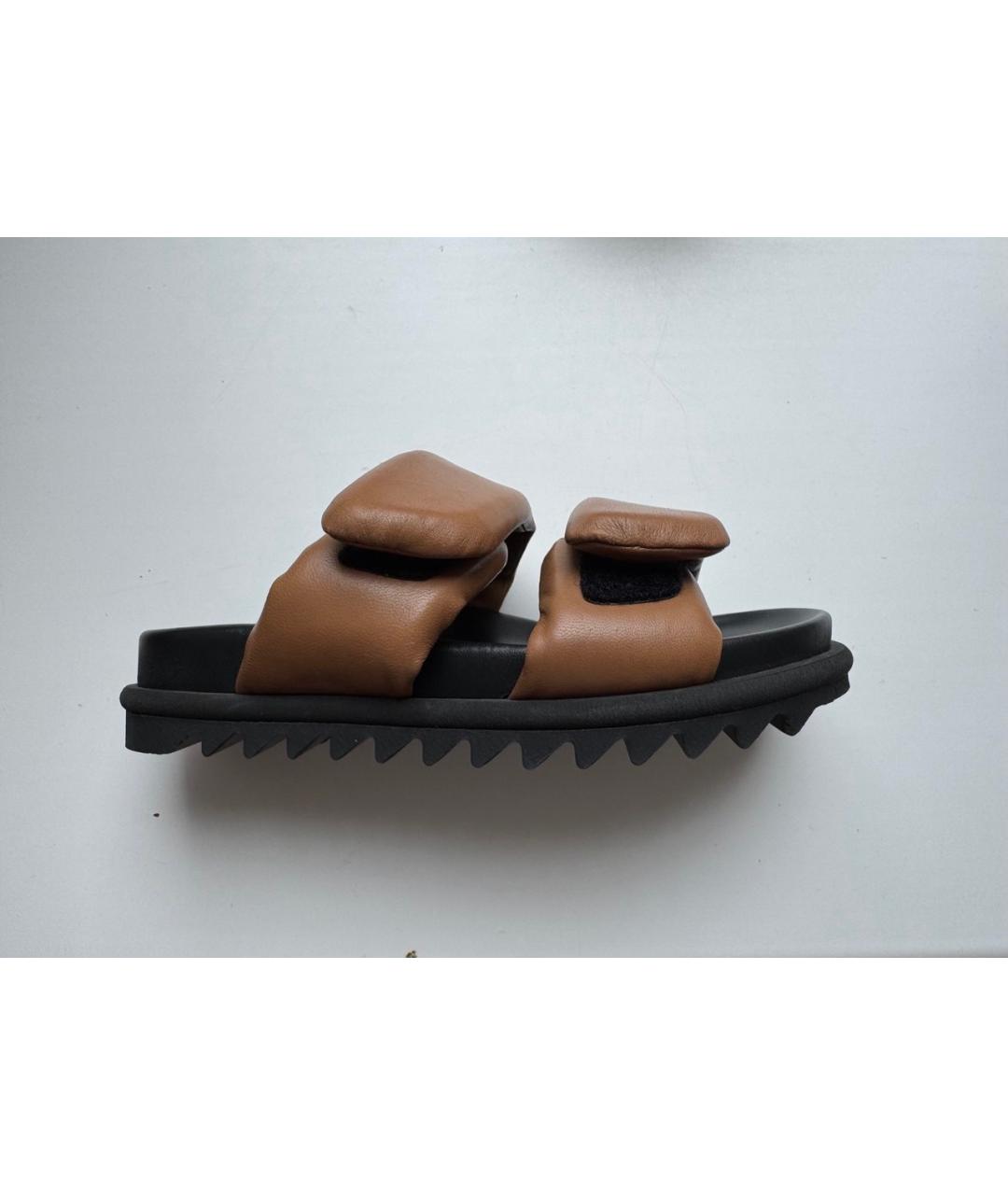 DRIES VAN NOTEN Бежевые кожаные босоножки, фото 4