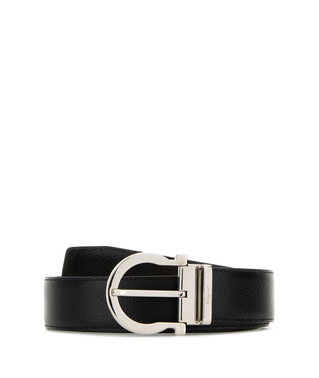FERRAGAMO Черный кожаный ремень, фото 1