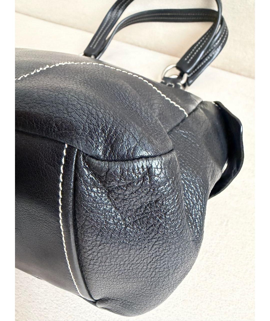 PRADA Черная кожаная сумка тоут, фото 7