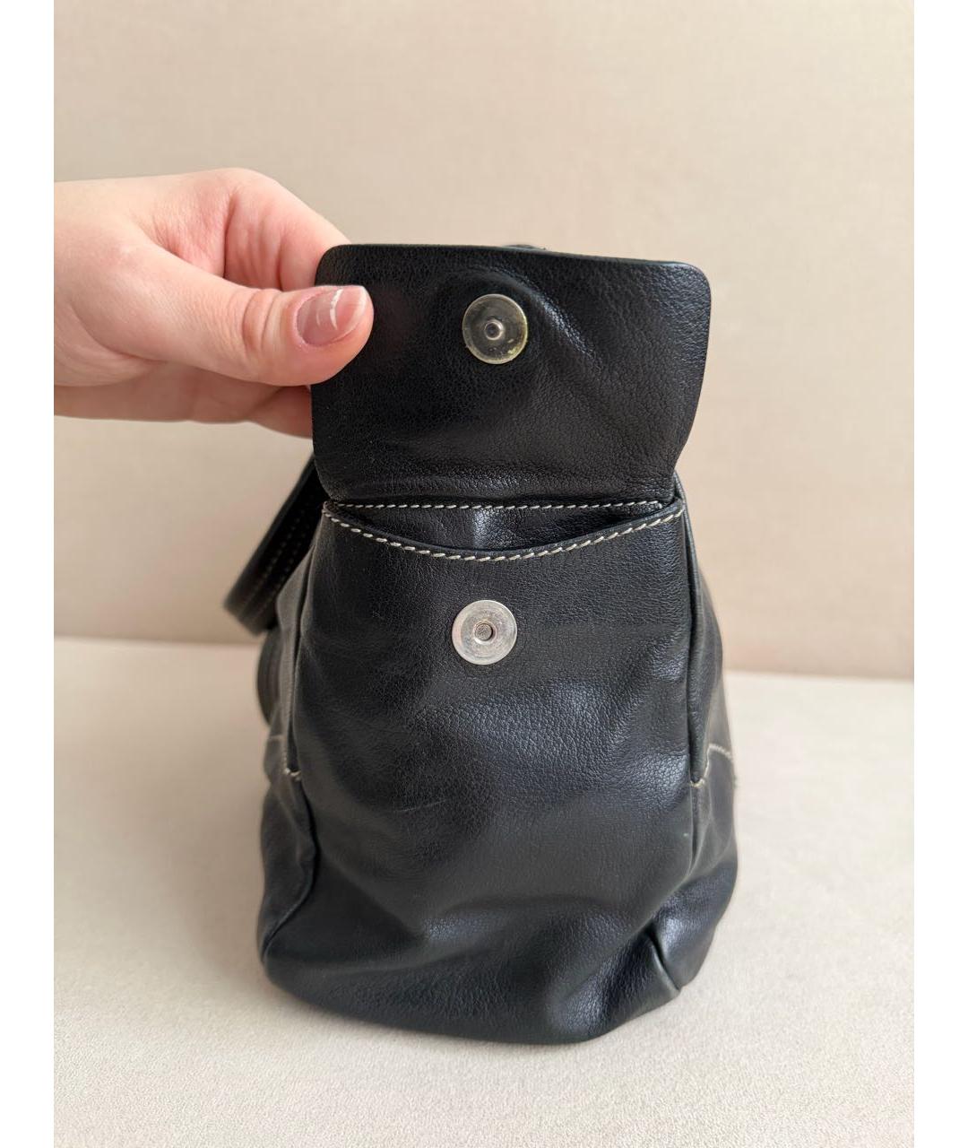 PRADA Черная кожаная сумка тоут, фото 8