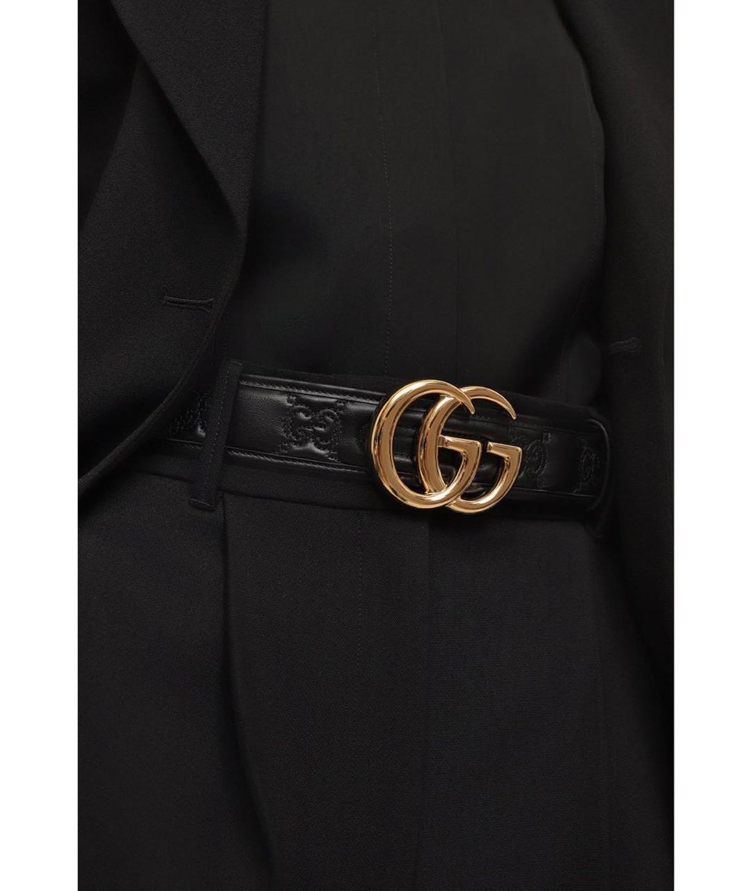 GUCCI Черный кожаный ремень, фото 3