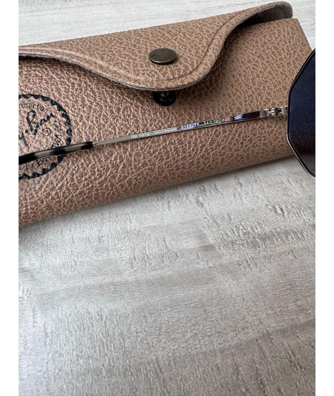 RAY BAN Голубые металлические солнцезащитные очки, фото 5