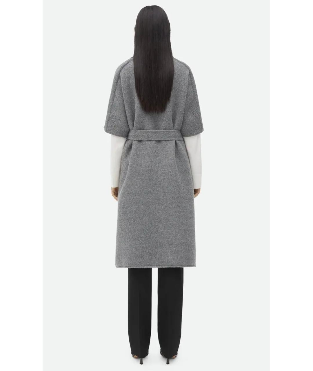 BOTTEGA VENETA Серое шерстяное пальто, фото 4