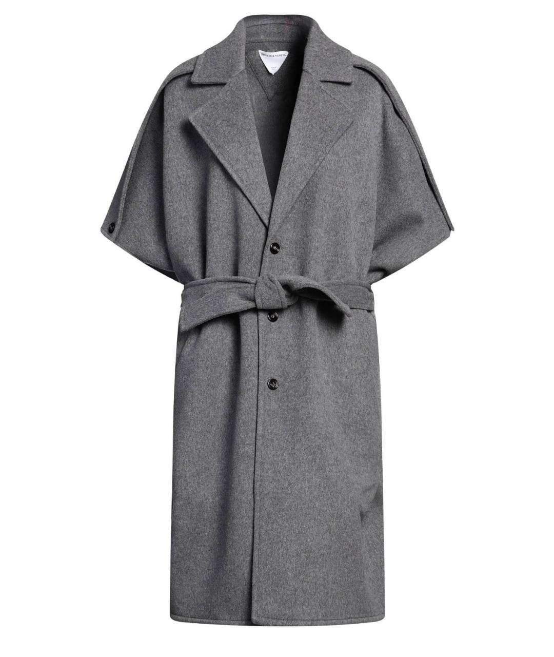BOTTEGA VENETA Серое шерстяное пальто, фото 5