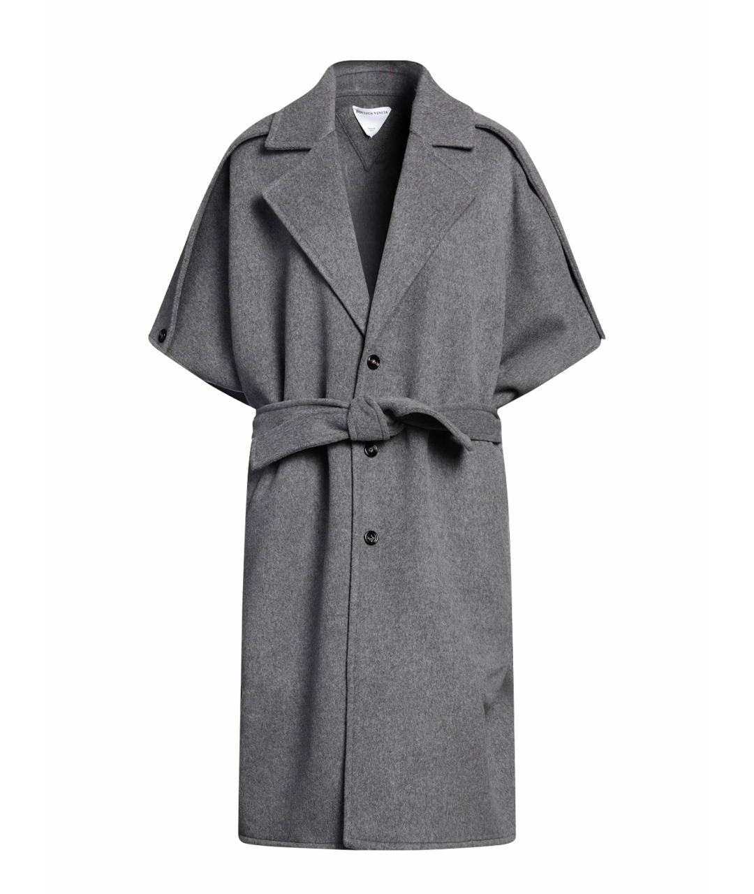 BOTTEGA VENETA Серое шерстяное пальто, фото 1