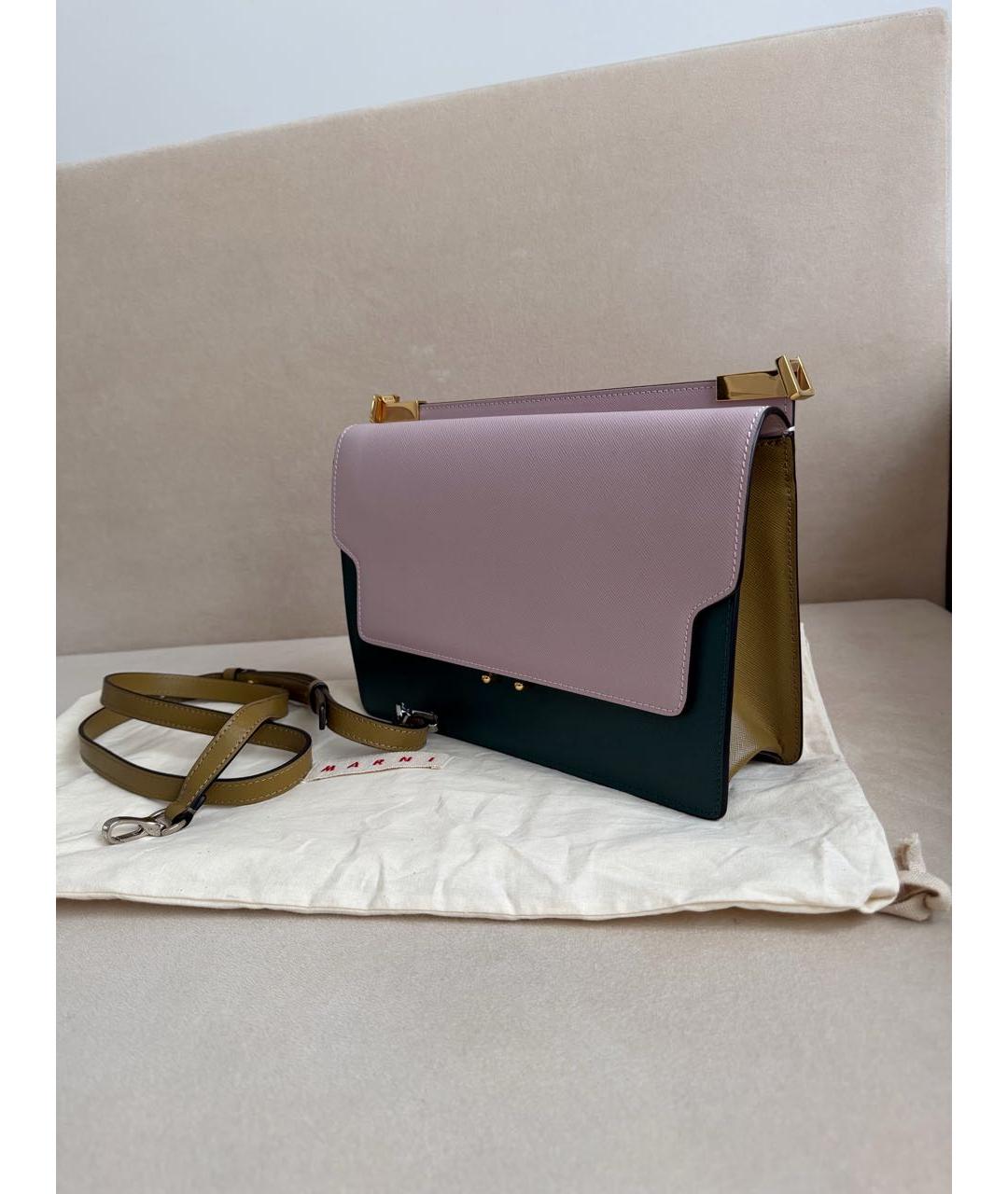 MARNI Розовая кожаная сумка через плечо, фото 2
