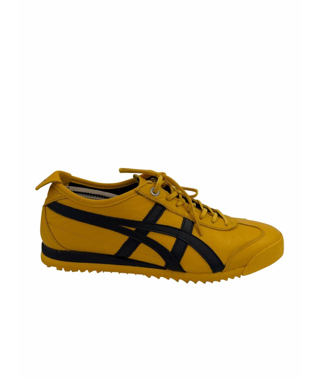 ONITSUKA TIGER Желтые кожаные кеды, фото 1