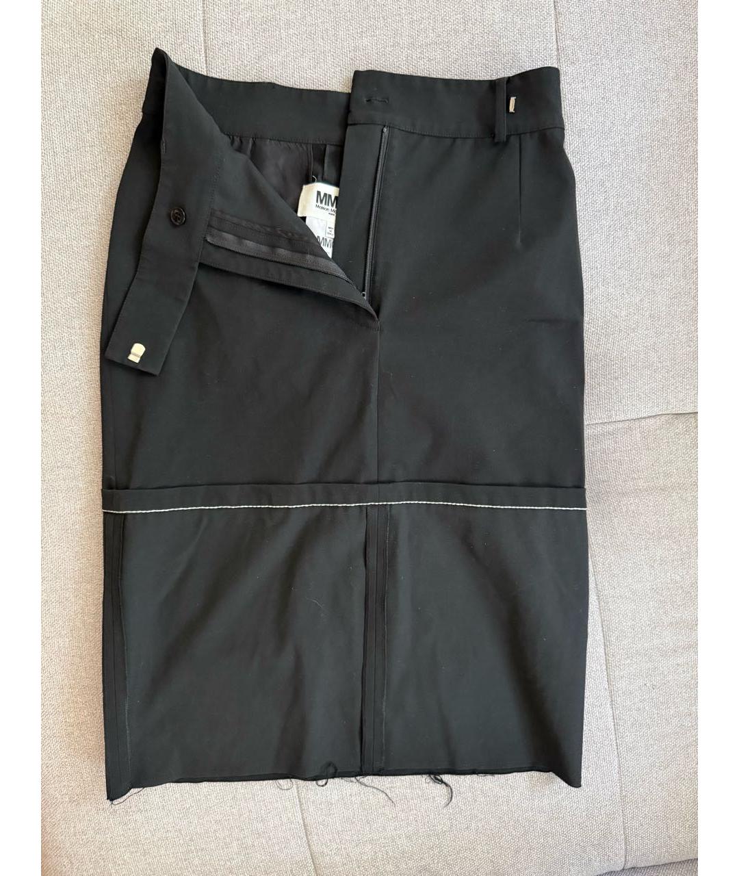 MAISON MARGIELA Черная полиэстеровая юбка миди, фото 4