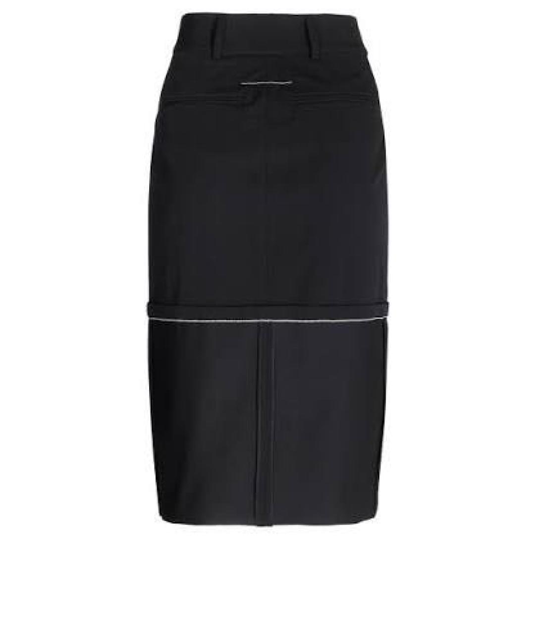 MAISON MARGIELA Черная полиэстеровая юбка миди, фото 2