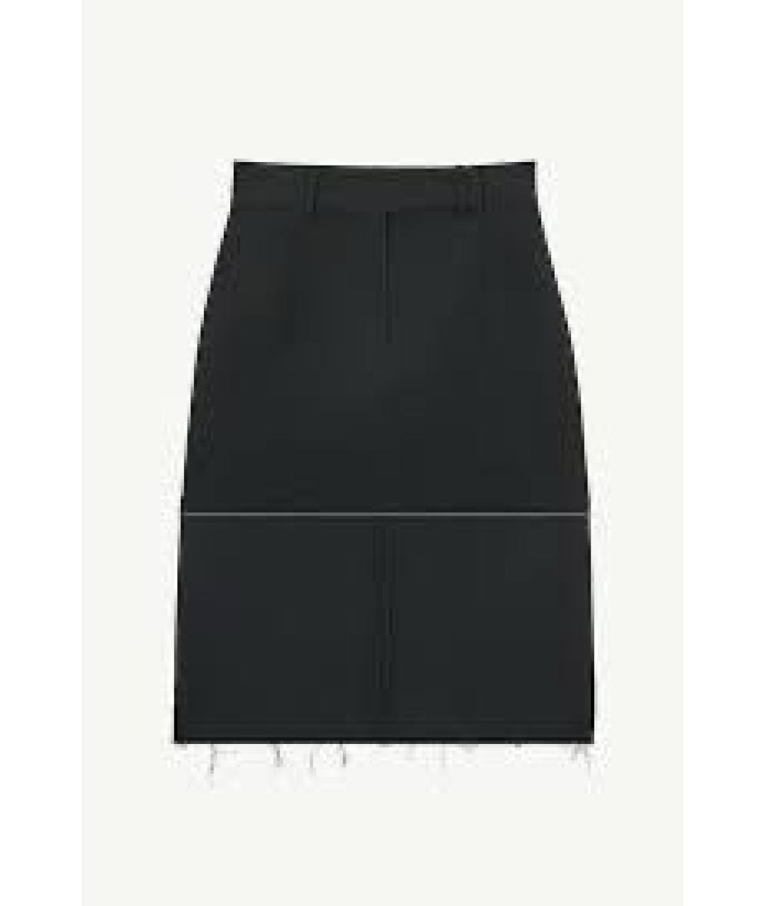 MAISON MARGIELA Черная полиэстеровая юбка миди, фото 5