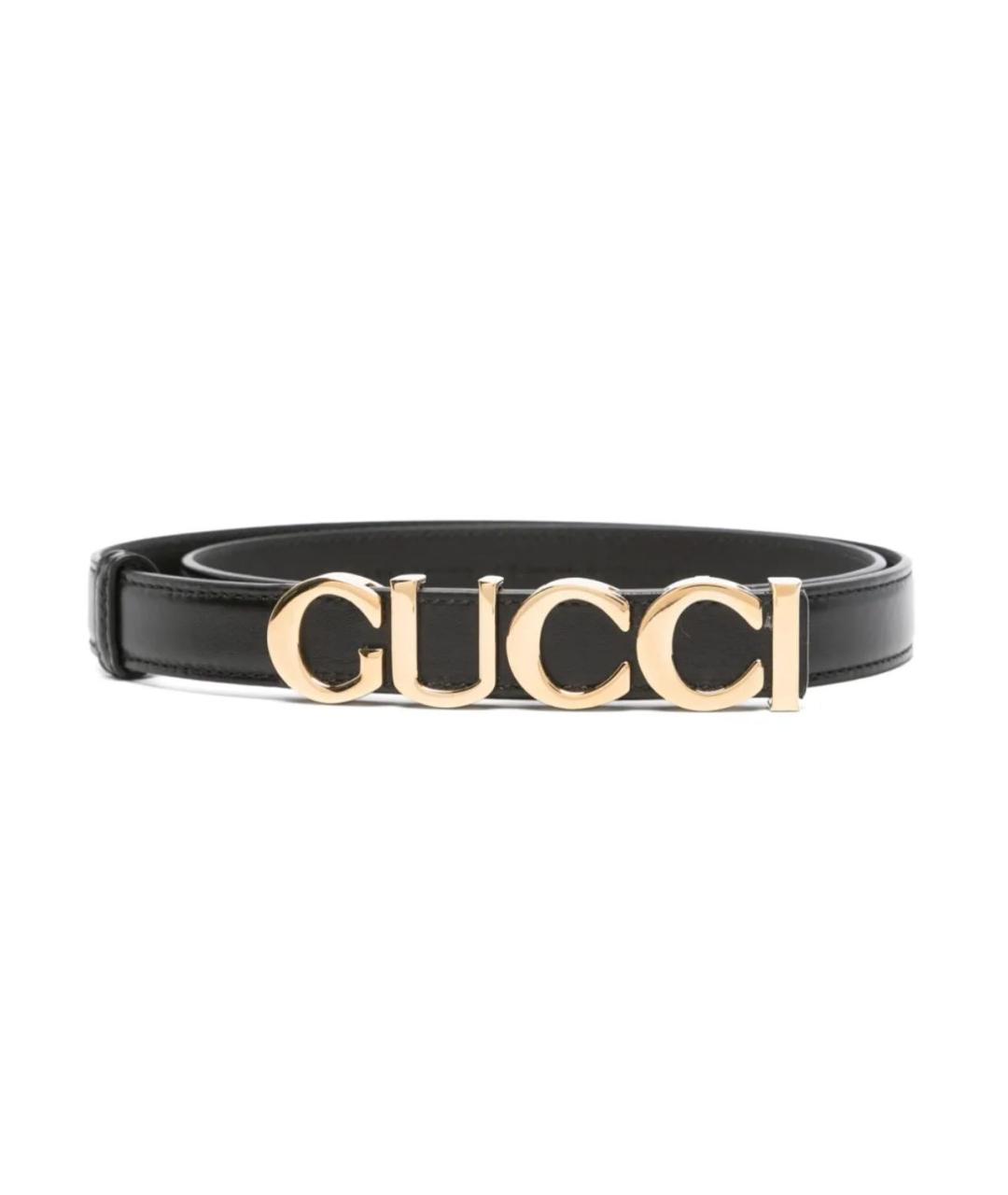 GUCCI Черный кожаный ремень, фото 2