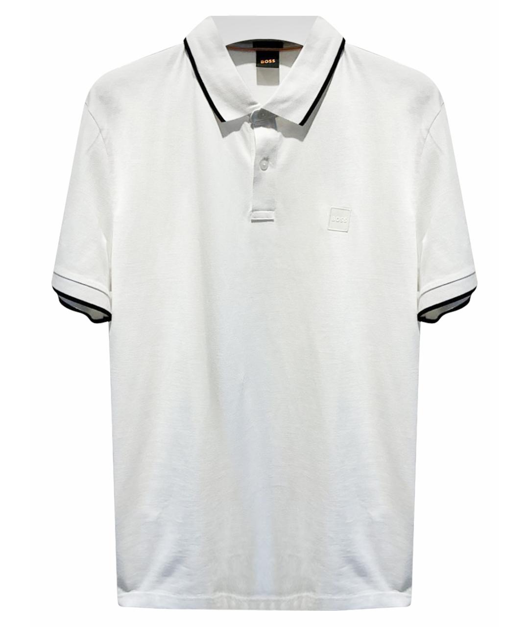 HUGO BOSS Белое хлопковое поло с коротким рукавом, фото 1
