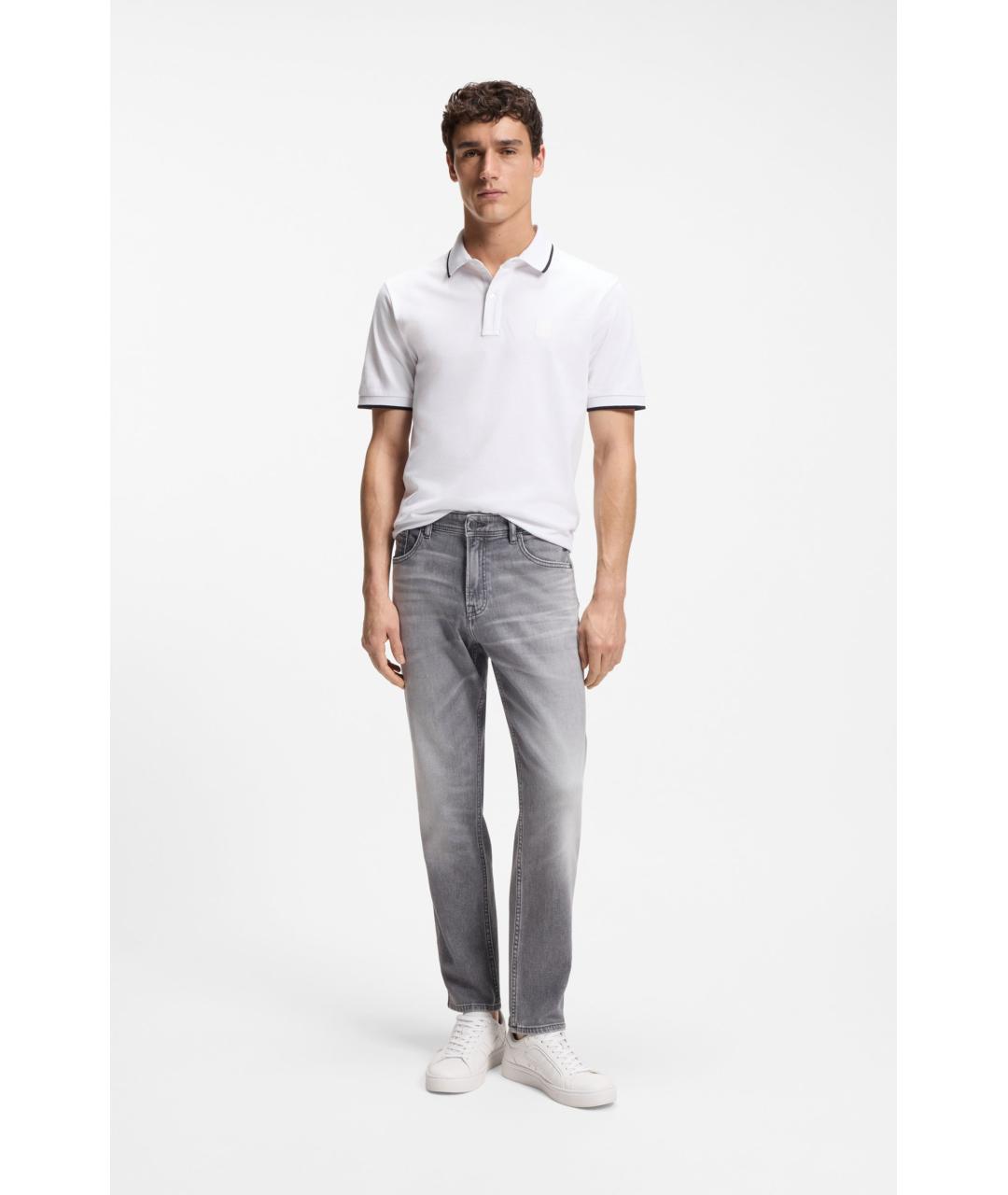 HUGO BOSS Белое хлопковое поло с коротким рукавом, фото 5