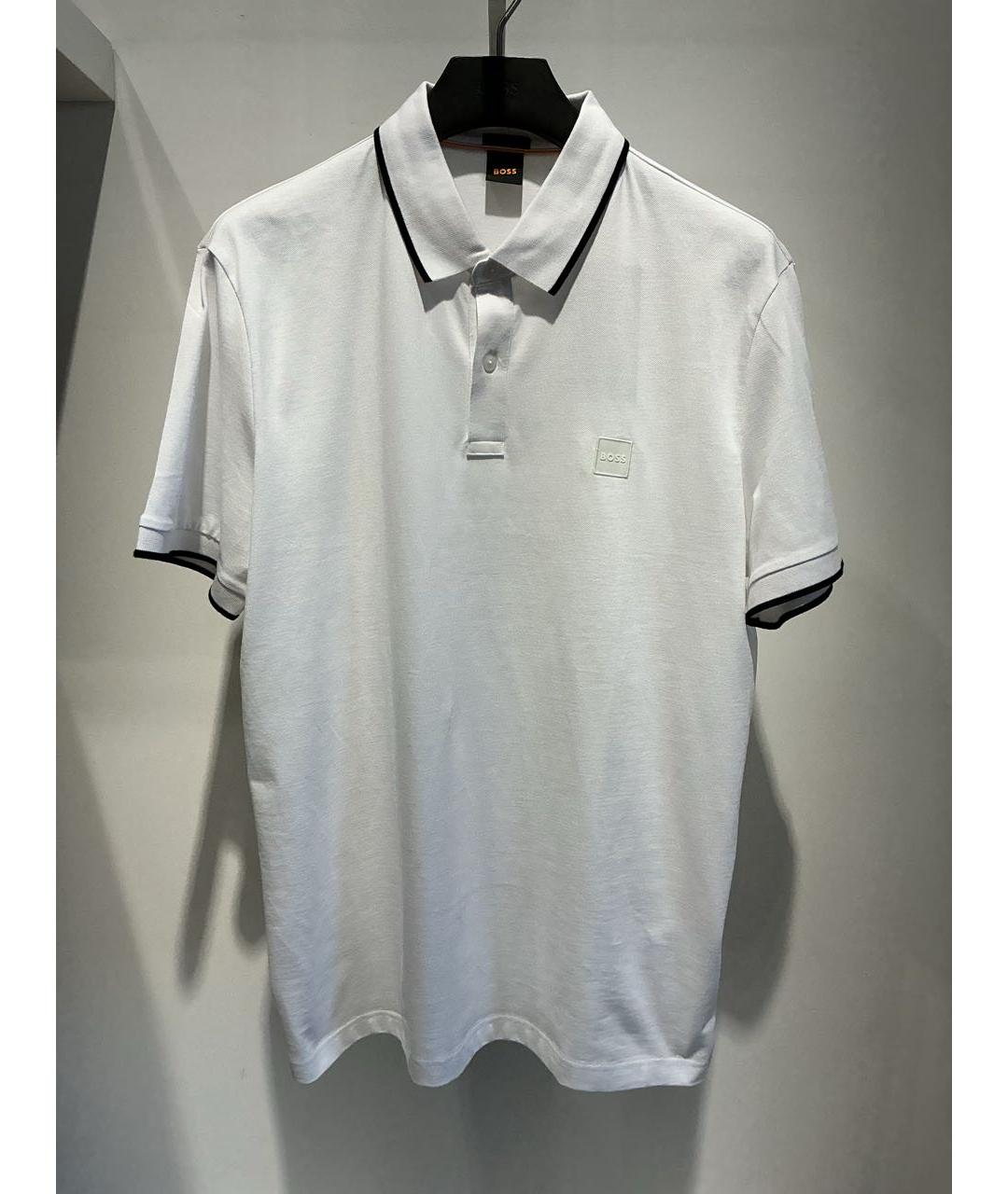 HUGO BOSS Белое хлопковое поло с коротким рукавом, фото 2
