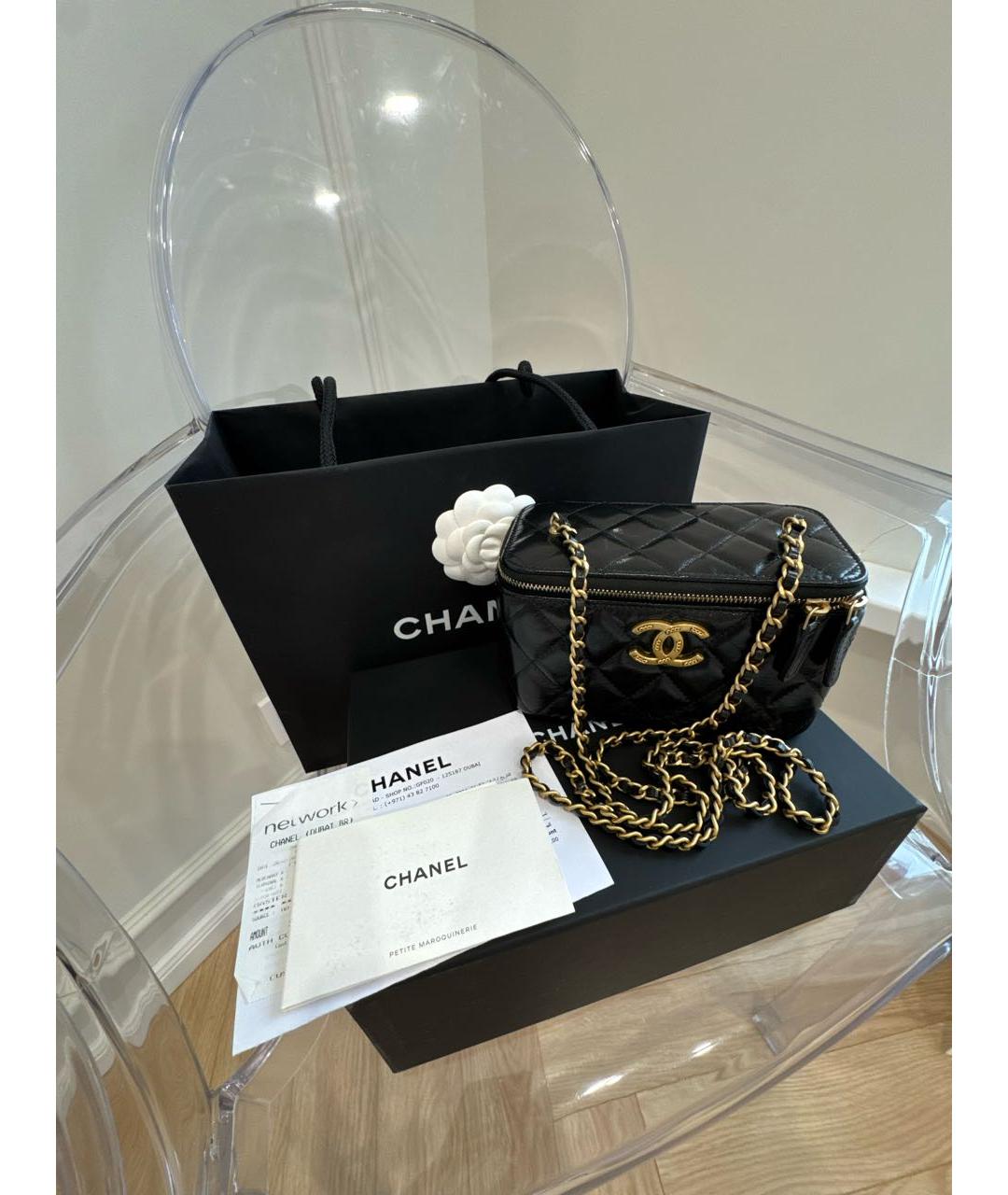 CHANEL Черная кожаная сумка через плечо, фото 4