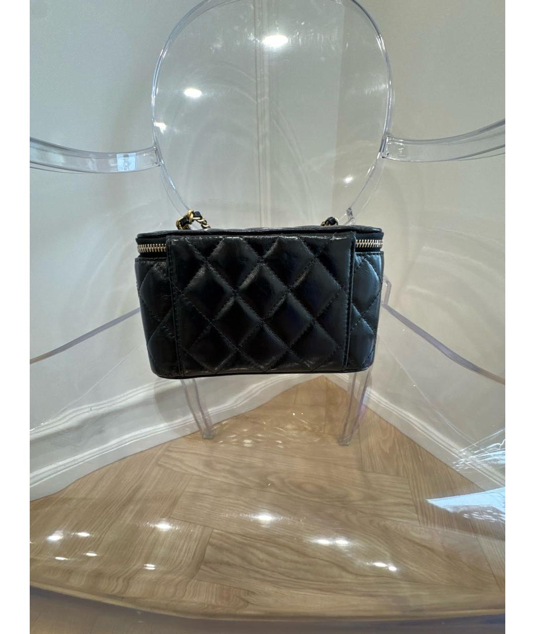 CHANEL Черная кожаная сумка через плечо, фото 3