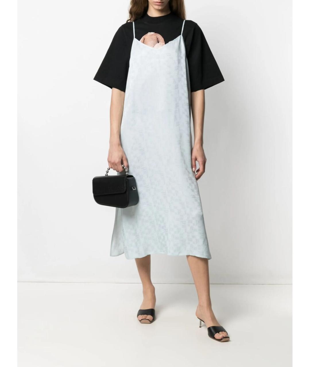 PALM ANGELS Голубое вискозное повседневное платье, фото 5