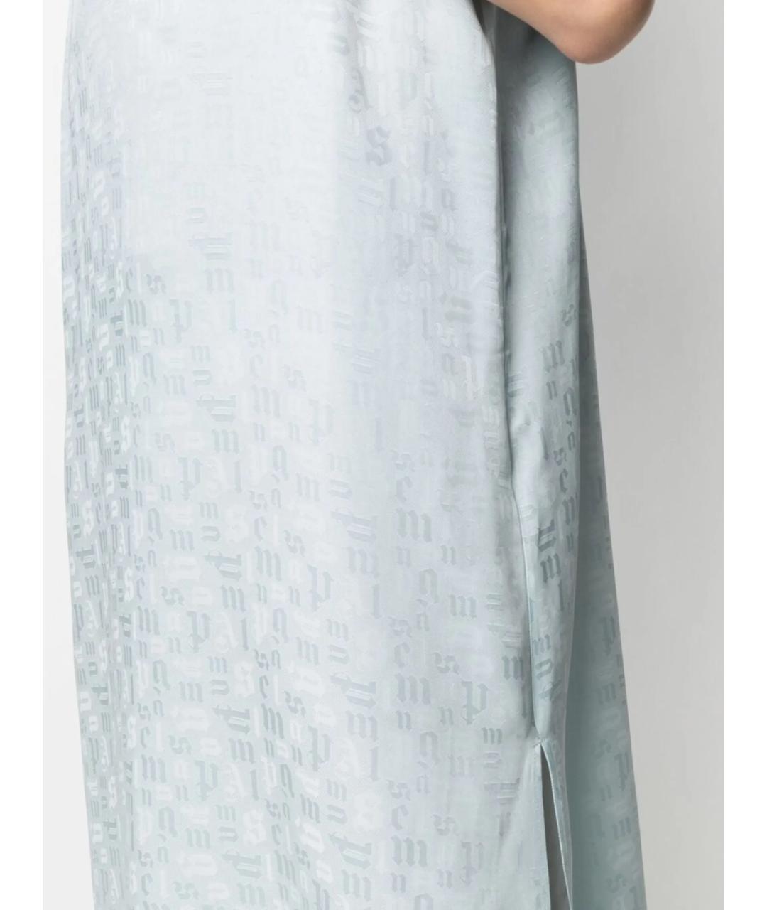 PALM ANGELS Голубое вискозное повседневное платье, фото 4