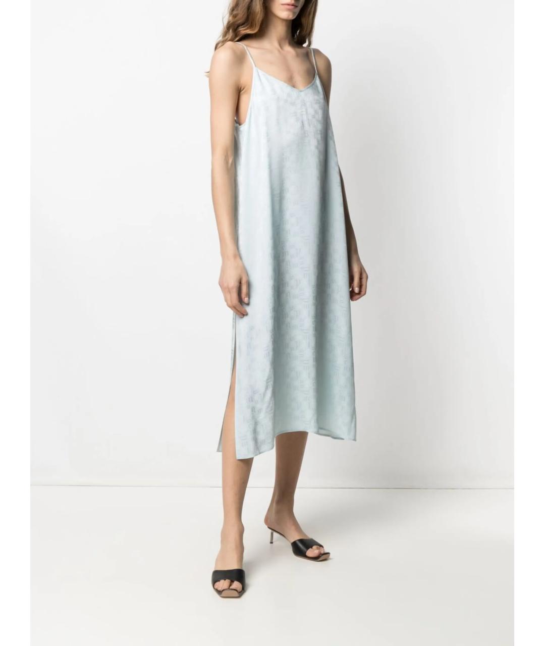 PALM ANGELS Голубое вискозное повседневное платье, фото 2