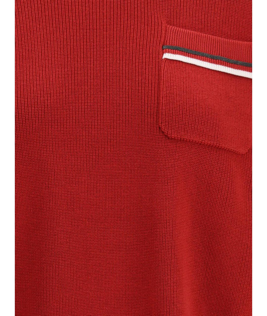 BRUNELLO CUCINELLI Красный хлопковый джемпер / свитер, фото 4