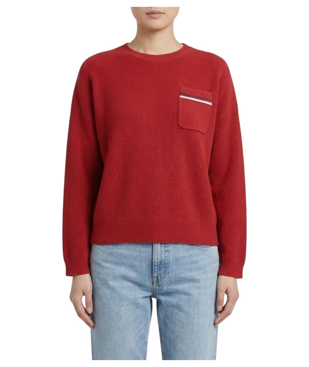 BRUNELLO CUCINELLI Красный хлопковый джемпер / свитер, фото 1
