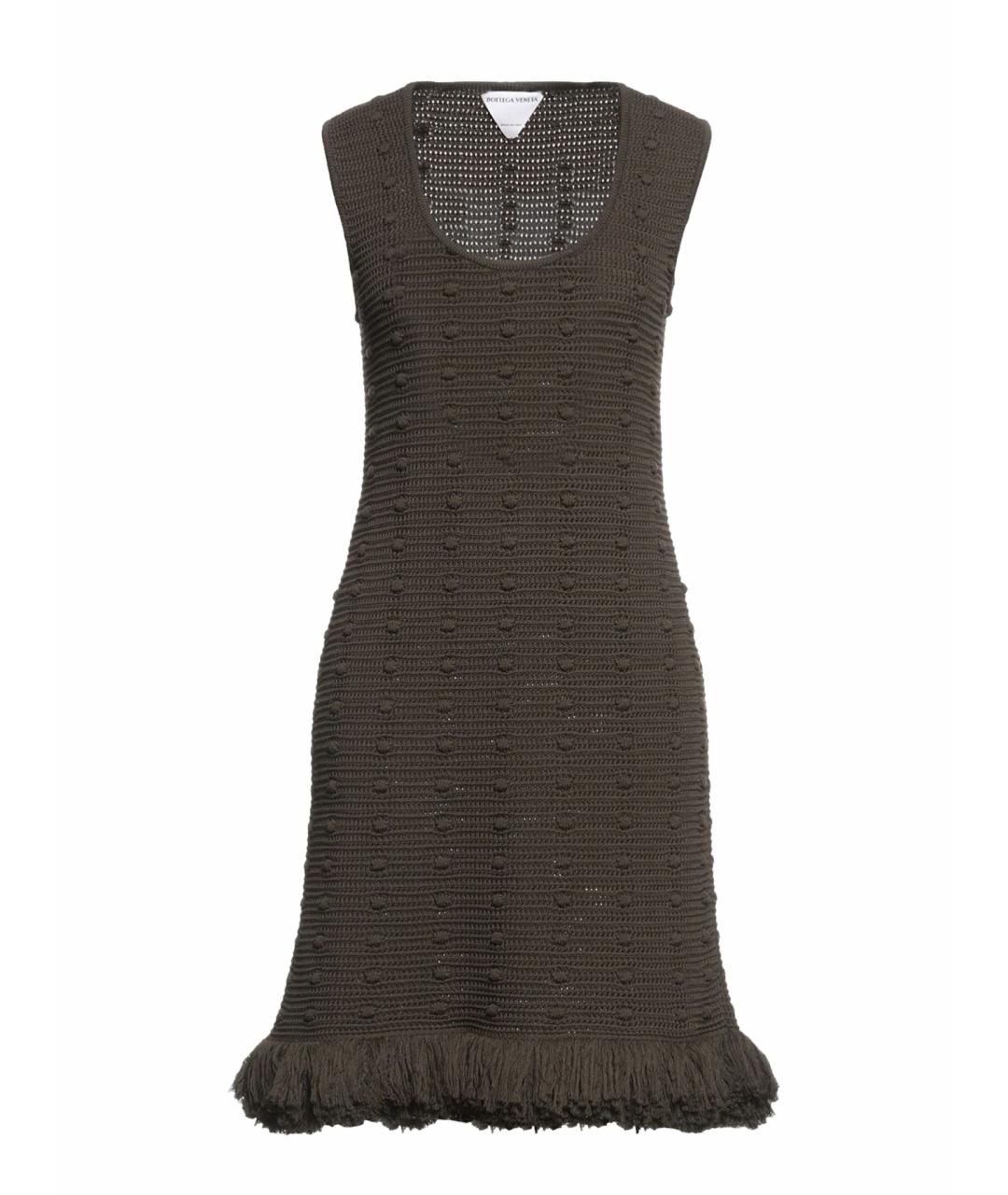 BOTTEGA VENETA Коричневое хлопковое коктейльное платье, фото 1