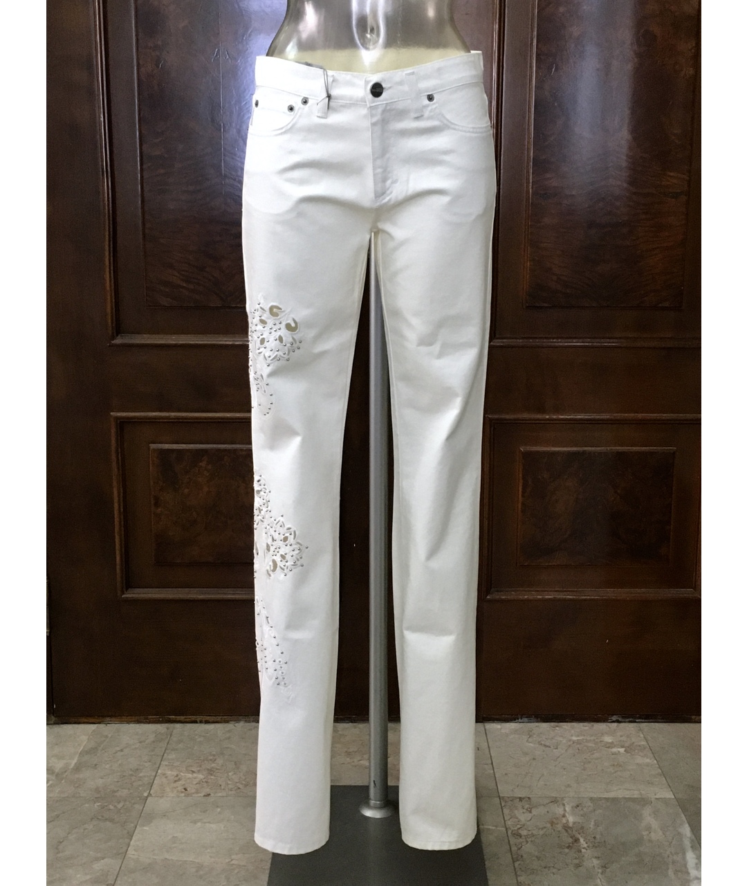ICEBERG Белые хлопко-эластановые джинсы клеш, фото 4