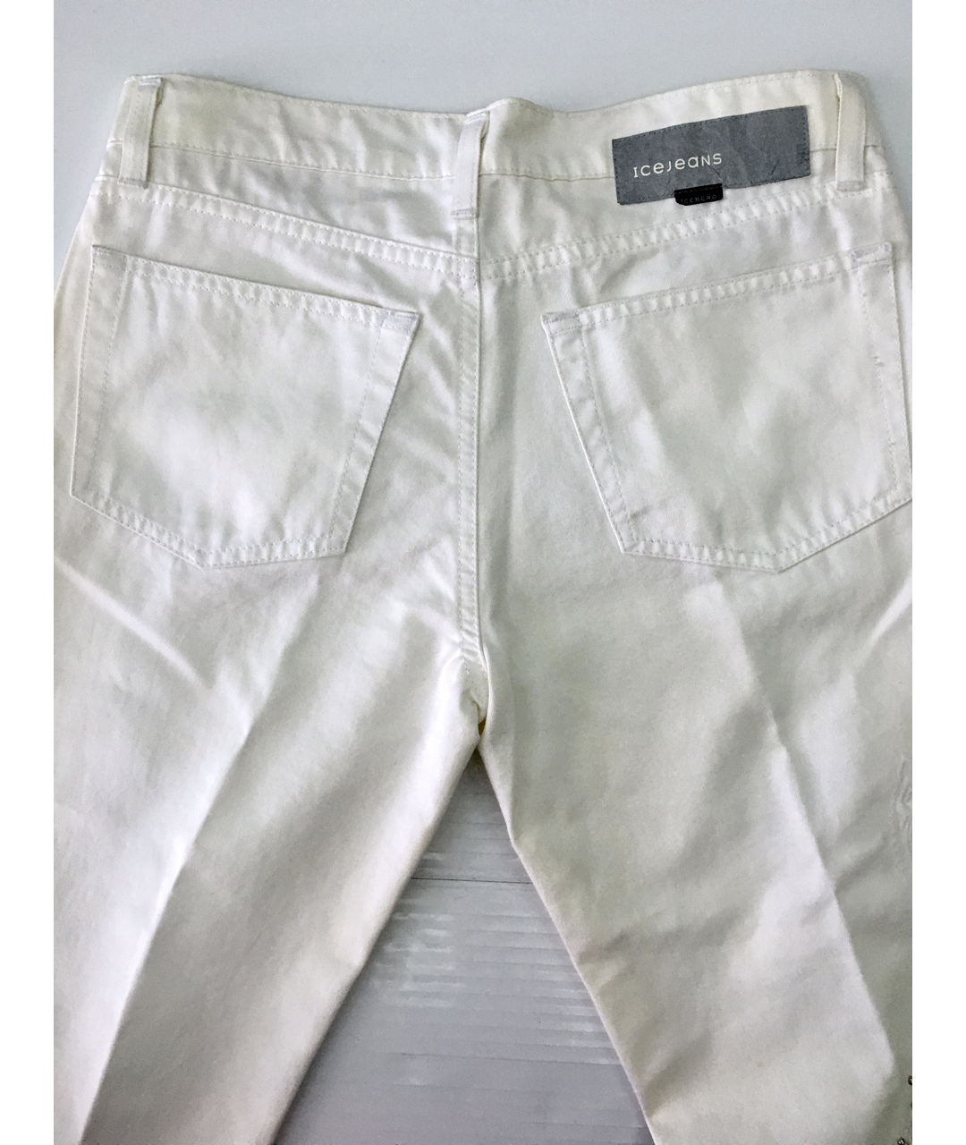 ICEBERG Белые хлопко-эластановые джинсы клеш, фото 6