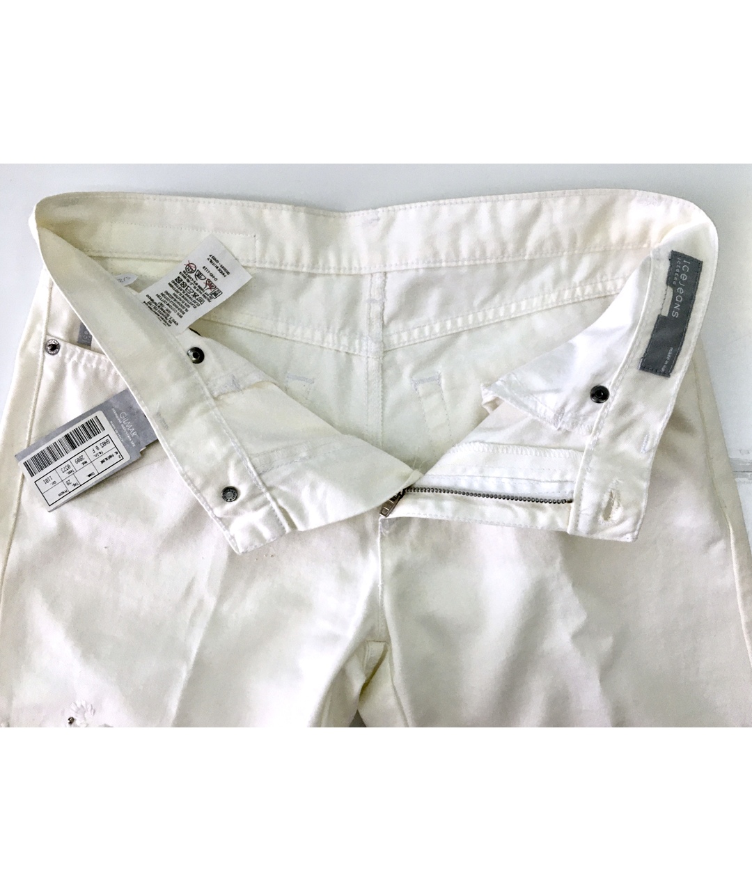 ICEBERG Белые хлопко-эластановые джинсы клеш, фото 3